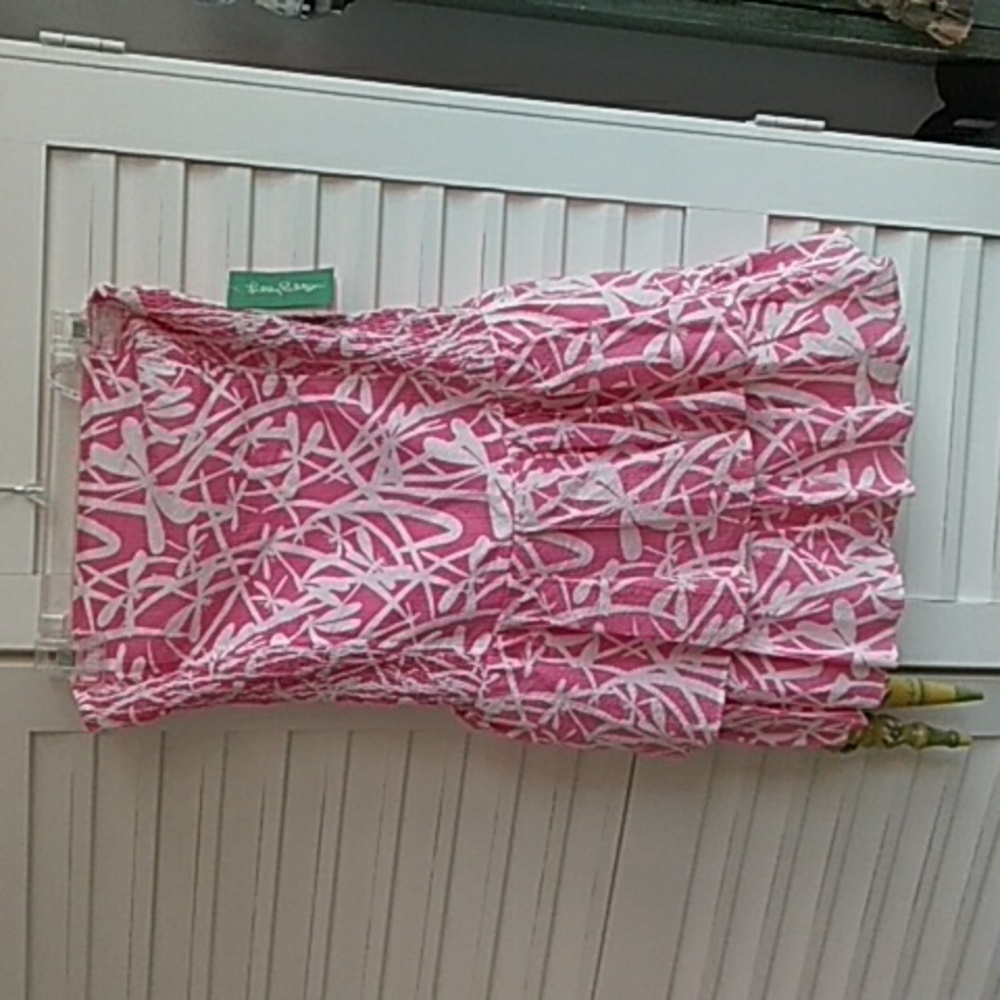 NWT Lily Pulitzer dress Pink & white bamboo print size large. NOT Target line.